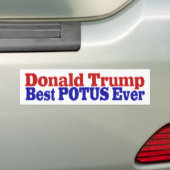 POTUS 最高の Ever Donald Trump red blue バンパーステッカー (車上)