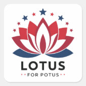 POTUS Kamala Harris 2024用ロータス スクエアシール (正面)