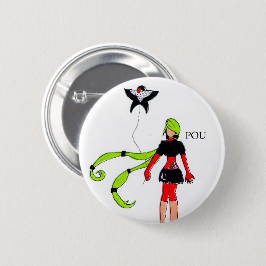 Pou 缶バッジ (正面&裏面)