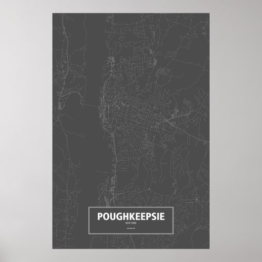 Poughkeepsie, New York (白と黒) ポスター (正面)