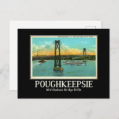Poughkeepsie NY Mid Hudson Bridge 1930s ポストカード (正面/裏面)
