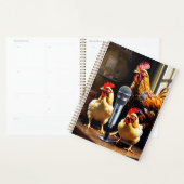 Poultry in Session – Chickens with Mic & Recorder プランナー手帳 (ディスプレー)