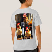 Poultry in Session – Chickens with Mic & Recorder Tシャツ (裏面)