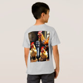 Poultry in Session – Chickens with Mic & Recorder Tシャツ (裏面フル)
