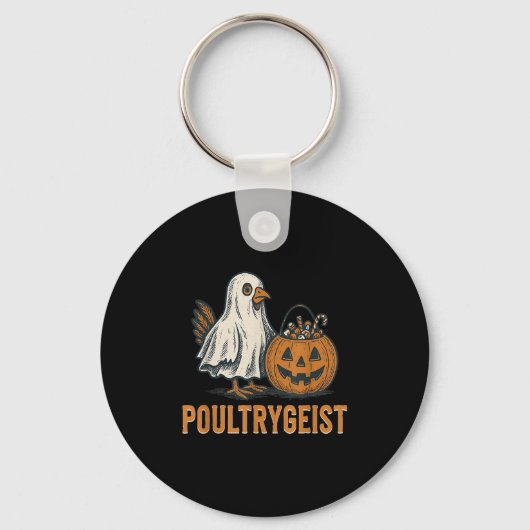 Poultrygeist Chicken Ghost Pumpkin Costume Hallowe キーホルダー (正面)