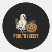 Poultrygeist Chicken Ghost Pumpkin Costume Hallowe ラウンドシール (正面)