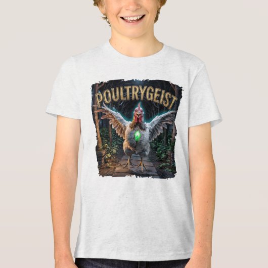 Poultrygeist Photographic – Poultry Poltergeist トライブレンドTシャツ (正面)