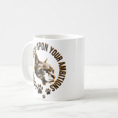 Pounce Fierce Collection–猫好きのためのモチベーション コーヒーマグカップ (正面左)