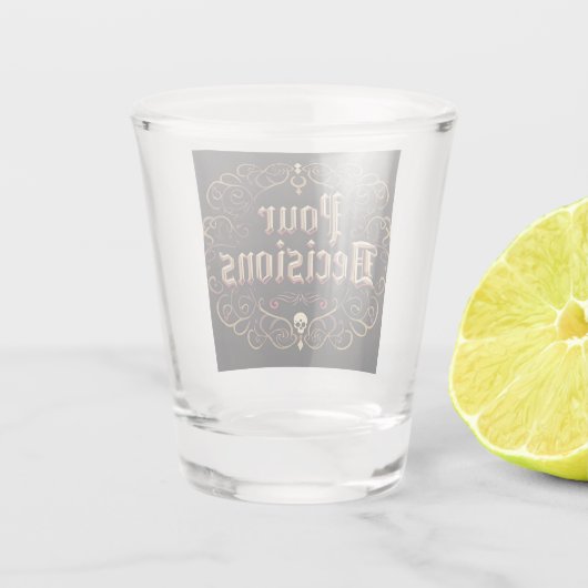 Pour Decisions Gothic Skull Baroque Shot Glass ショットグラス (裏面)