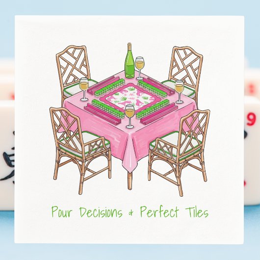 Pour Decisions & Perfect Tile おしゃれマージャンパーティー スタンダードカクテルナプキン