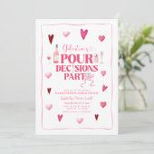 Pour Decisions Pink Galentine Girl'sパーティー 招待状 (スタンド正面)