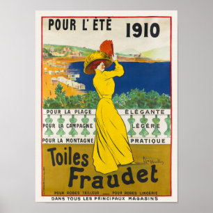 Pour l'ete. Toiles Fraudet Vintage Poster 1910 ポスター