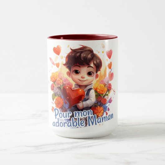 Pour mon adorable Maman マグカップ (中央)