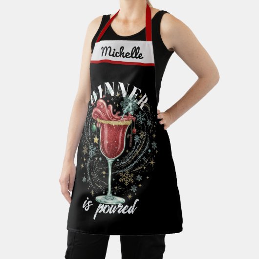 Pour Some Fun Custom Christmas Gift For Hostess エプロン (インサイチュ)