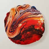 Pouring Art, abstrakte Kunst ラウンドクッション (裏面)
