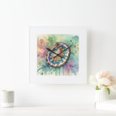 Pourtales abalone 170724AREF126 - Watercolor スクエア壁時計 (ホーム)