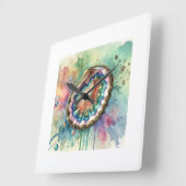 Pourtales abalone 170724AREF126 - Watercolor スクエア壁時計 (傾斜)