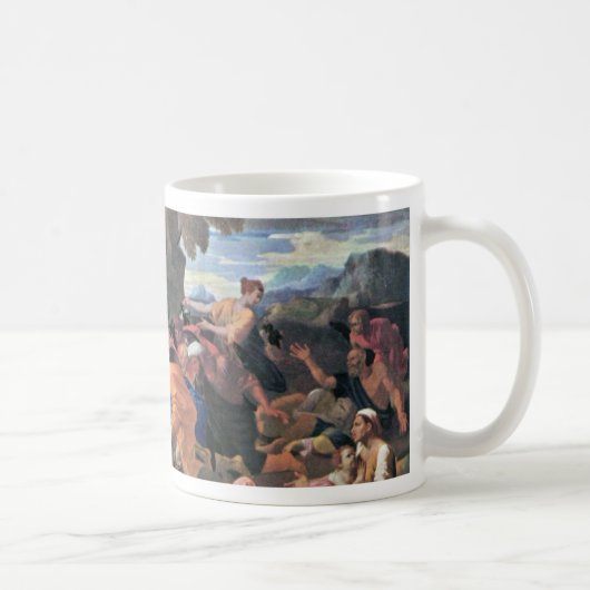 Poussin著石からのモーゼの顕著な水 コーヒーマグカップ (右)