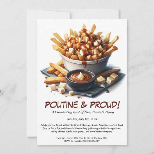Poutine & 誇りを持った - Canada Day Foodパーティの招待状 招待状 (正面)