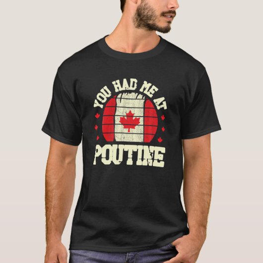 Poutine Canadian Flag Canada Day Map Tシャツ (正面)