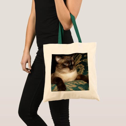 Pouty Face Siamese Cat Bag トートバッグ (正面(商品))