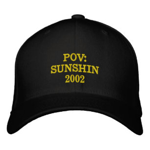 POV SUNSHIN 2002 刺繍 ブラック 刺繍入りキャップ