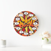 POWおもしろいモダン漫画ブックタイポグラフィトレンディー ラージ壁時計 (ホーム)