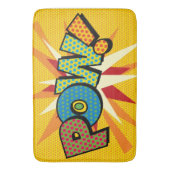 POWおもしろいレトロ漫画ブックアーポップ・アートのト バスマット (正面縦)