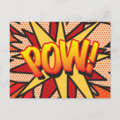 POW あなたのメッセージ スピーチ バブル ファン レトロ 案内ポストカード (正面)