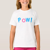 POW! コミックスタイルのタイポグラフィ Tシャツ (正面)