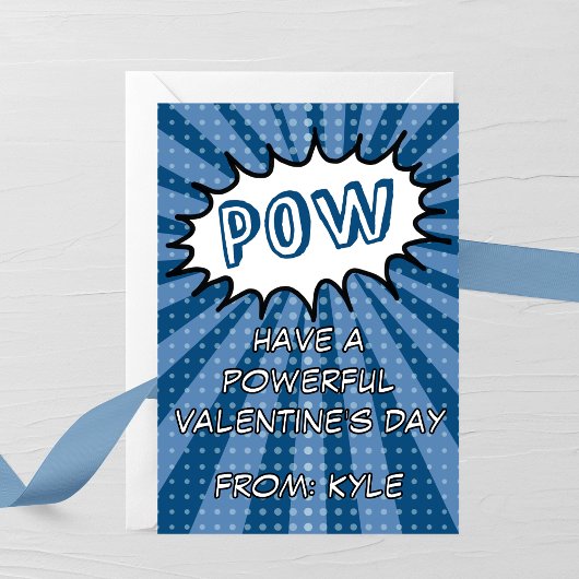 POW コミック風バレンタインカード ノートカード