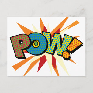 POW ファン レトロ コミックブック ポップアート ポストカード