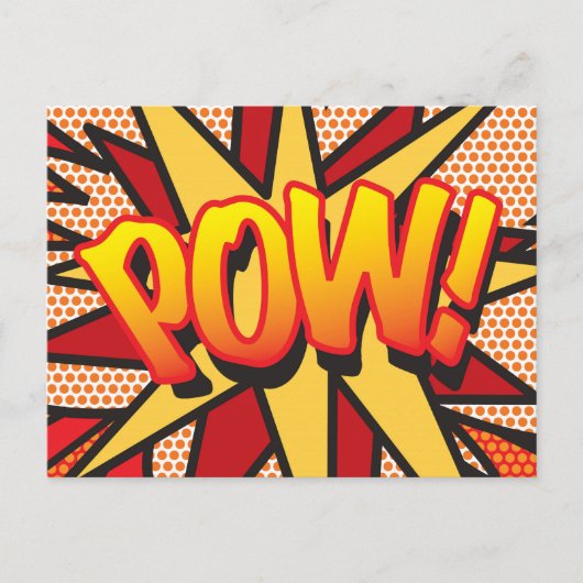 POW ファン レトロ コミック ブック ポップ アート 案内ポストカード (正面)