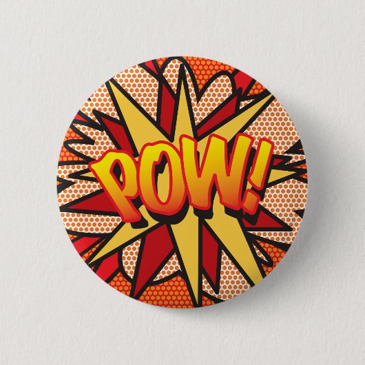POW ファン レトロ コミック ポップアート 缶バッジ (正面)