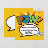 POW! 保存日付のお知らせ ファンなレトロコミックブック ポップアート セーブザデート (正面/裏面)