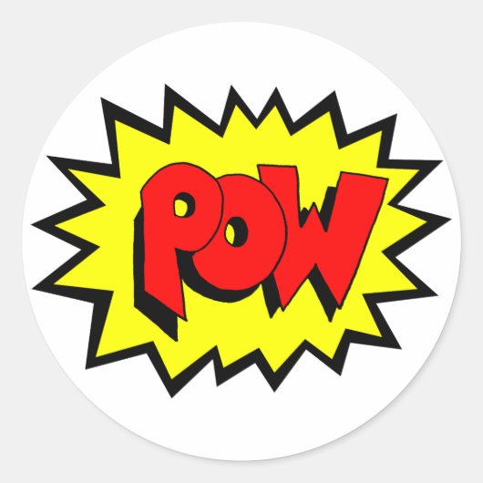 POW -漫画ブックアポップ・アートのート ラウンドシール (正面)