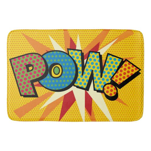 POW 面白いレトロ漫画ポップアート バスマット (正面)