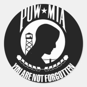 POW-MIAの旗 ラウンドシール