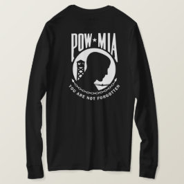POW MIAメンズブラックティーシャツ Tシャツ