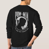 POW MIAメンズブラックティーシャツ Tシャツ (裏面)