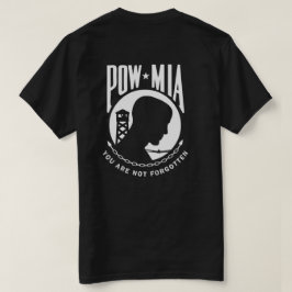 POW MIAメンズブラックTシャツ2 Tシャツ