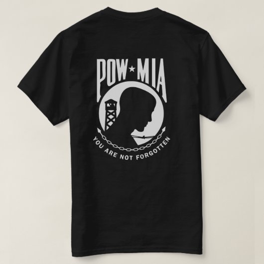 POW MIAメンズブラックTシャツ2 Tシャツ (デザイン裏面)