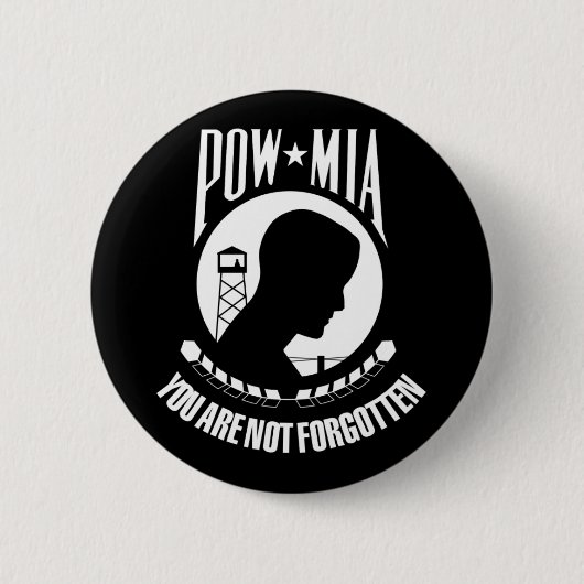 POW+MIA旗 缶バッジ (正面)