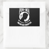 POW+MIA旗 長方形シール (バッグ)