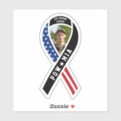 POW/MIA軍隊ブラックリボン国旗のカスタム写真 シール (シート)