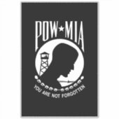 POW MIA フラグ：ベトナム戦争、WW2の行方不明兵 シール (正面)