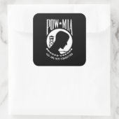 POW MIA フラグ：ベトナム戦争、WW2の行方不明兵 スクエアシール (バッグ)
