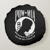 POW MIA フラグ：ベトナム戦争、WW2の行方不明兵 ラウンドクッション (裏面)
