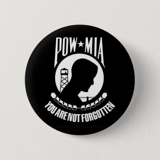 POW*MIA -ボタン忘れられません 缶バッジ (正面)