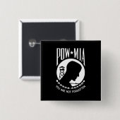 POW MIA 米軍英雄 戦争捕虜 缶バッジ (正面&裏面)